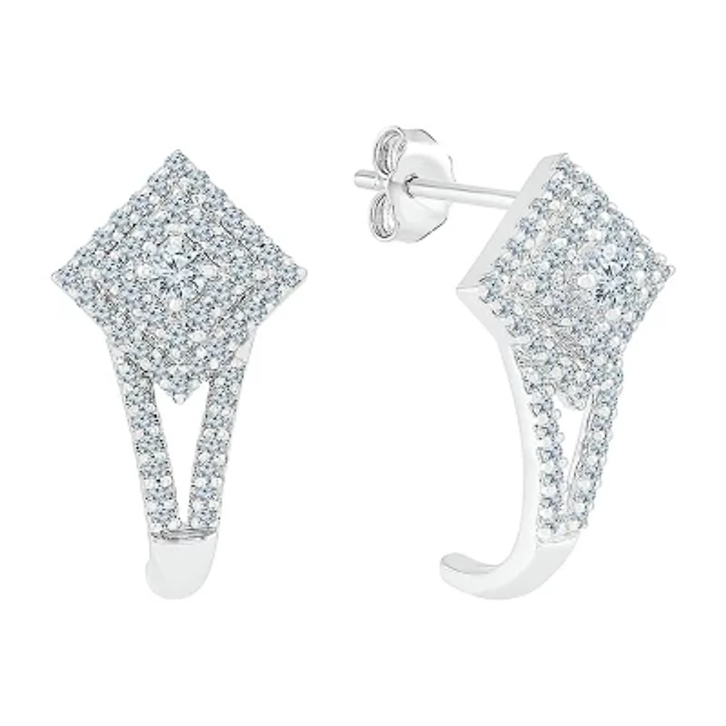 Womens / CT. T.W. Natural White Diamond 10K White Gold Drop Earrings