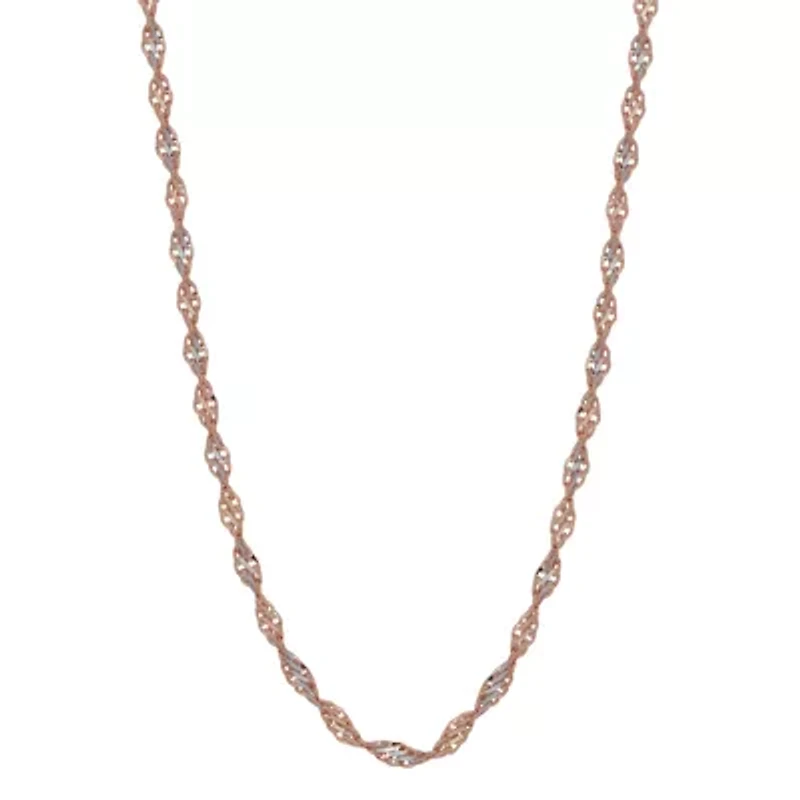 Womens 14K Two Tone Gold 16 Inch Fashion Chain Necklace