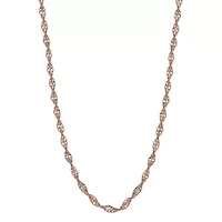 Womens 14K Two Tone Gold 16 Inch Fashion Chain Necklace