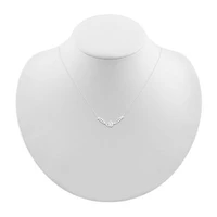 Womens Diamond Sterling Silver 18 Inch Chevron Necklace