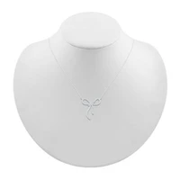 Womens 1/8 CT. T.W. Natural White Diamond Sterling Silver Bow 18 Inch Pendant Necklace