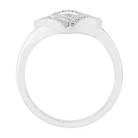 Womens Diamond Accent Natural White Sterling Silver Heart Cocktail Ring