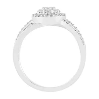 Womens / CT. T.W. Natural White Diamond Sterling Silver Halo Cocktail Ring