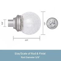 Kenney Walden Crackle Ball 5/8 Adjustable Curtain Rod