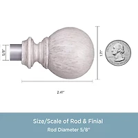 Kenney Pearson Beachwood Ball 5/8 Adjustable Curtain Rod
