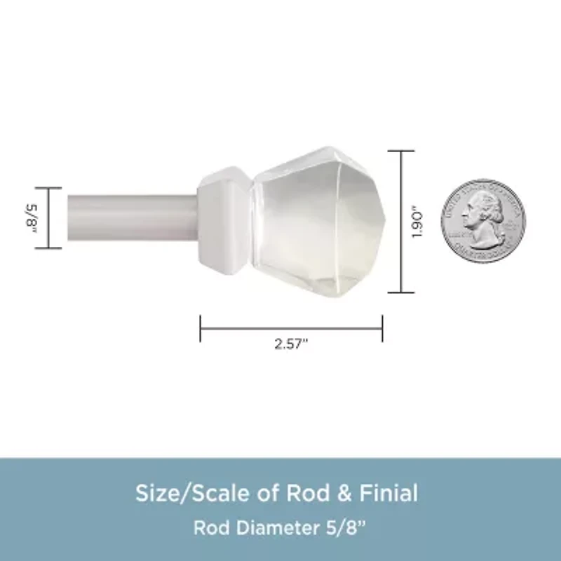 Kenney Walton Acrylic 5/8 Adjustable Curtain Rod