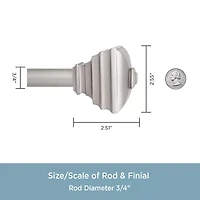 Kenney Jayden Square 3/4 Adjustable Curtain Rod
