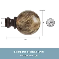Kenney Marble Ball 3/4 IN Adjustable Curtain Rod