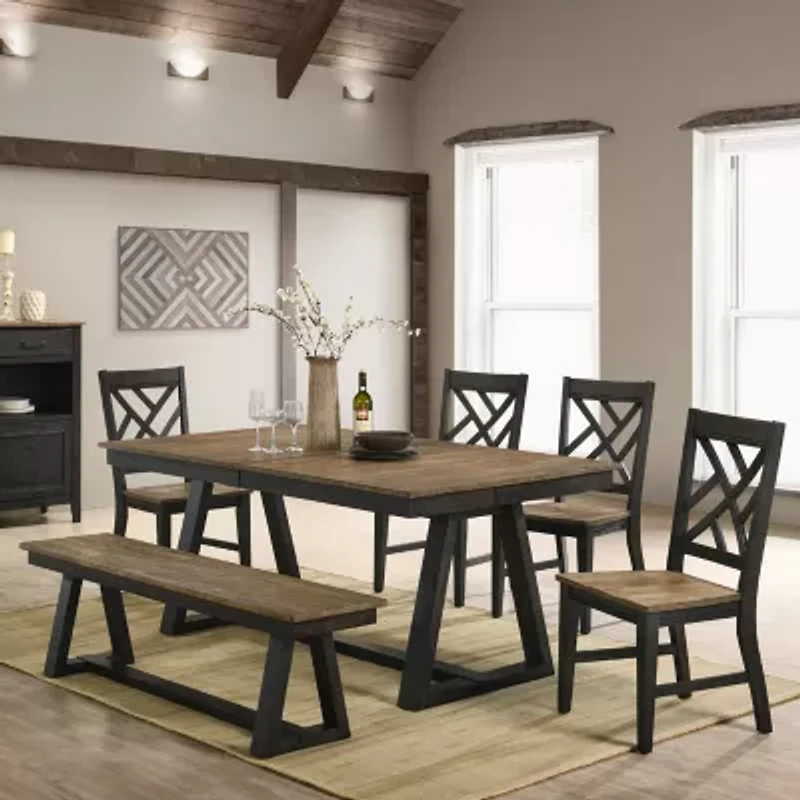 Napa 6-Piece Dining Set with Lattice Back Chairs