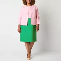 Evan Picone Womens Plus Classic Fit Suit Jacket