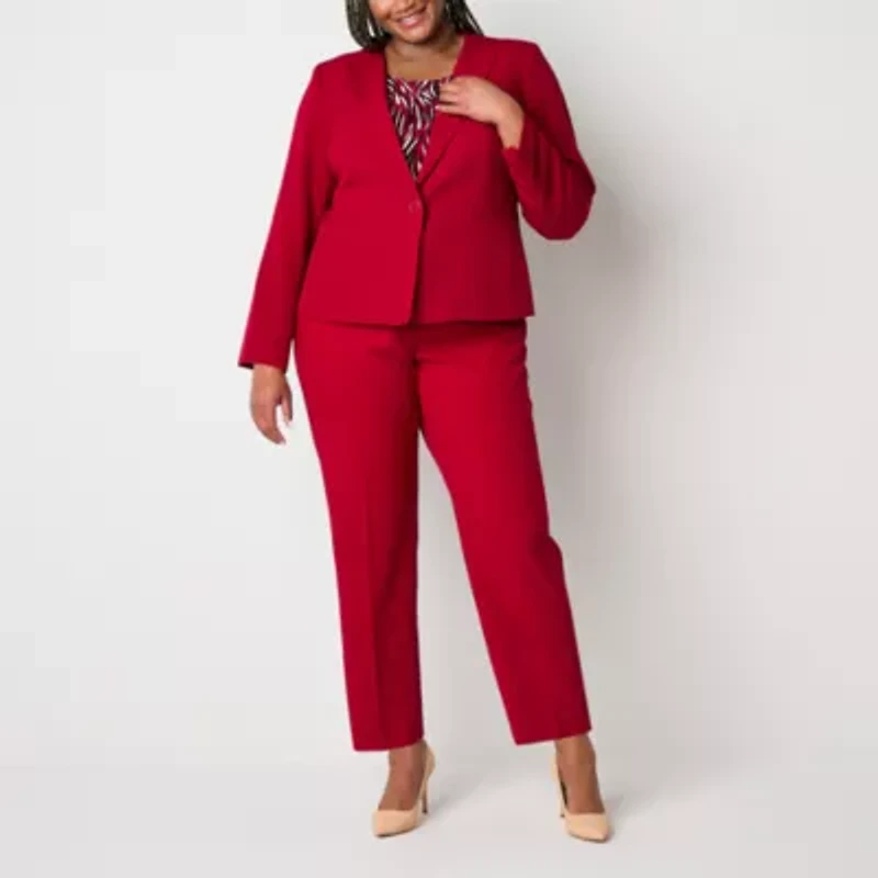 Black Label by Evan-Picone Womens Plus Classic Fit Straight Suit Pant