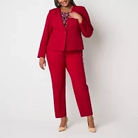 Black Label by Evan-Picone Womens Plus Classic Fit Straight Suit Pant