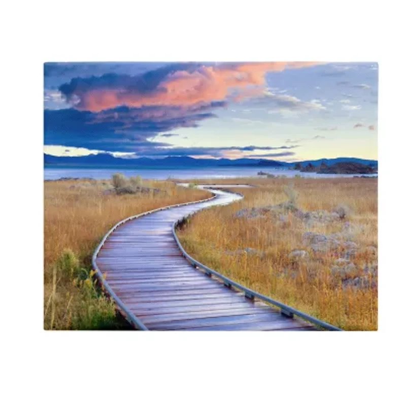 Stupell Industries Coastal Boardwalk Sunset Canvas Art