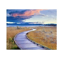 Stupell Industries Coastal Boardwalk Sunset Canvas Art