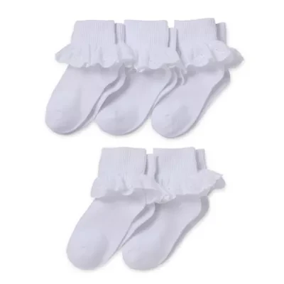 Okie Dokie Toddler Girls 5 Pair Turncuff Socks