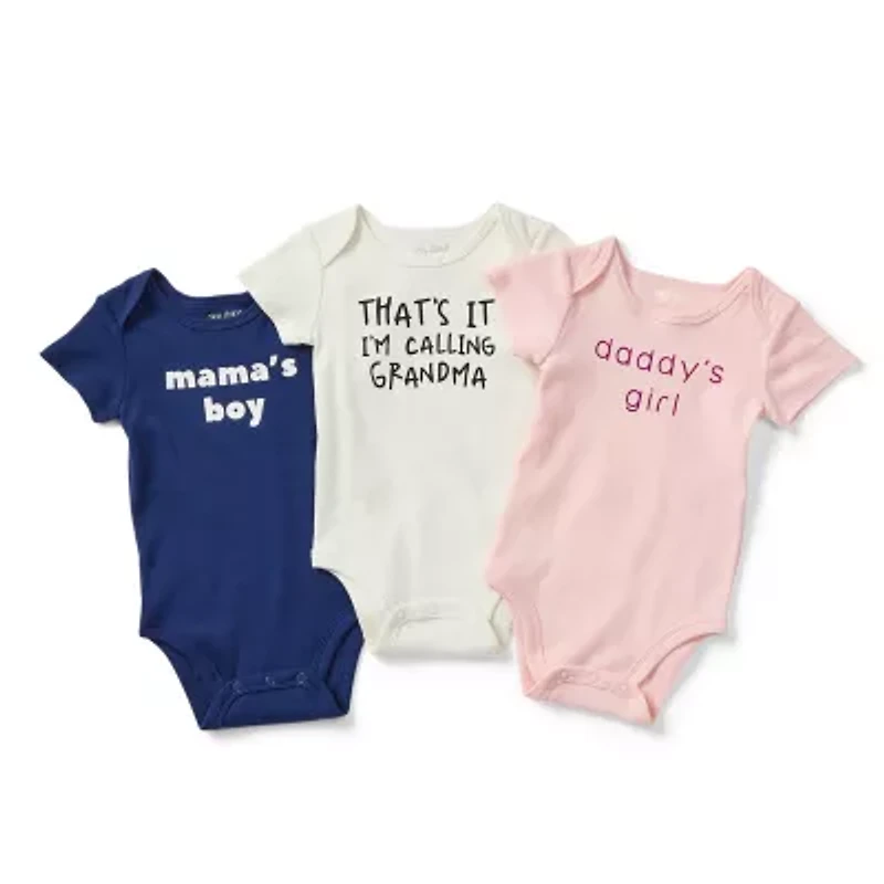 Okie Dokie Baby Boys Crew Neck Short Sleeve Rib Bodysuit