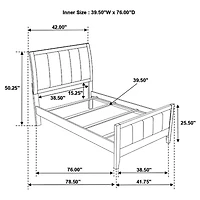 Carlton Padded Rectangle Bed