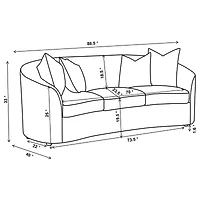 Rainn Curved Slope-Arm Sofa