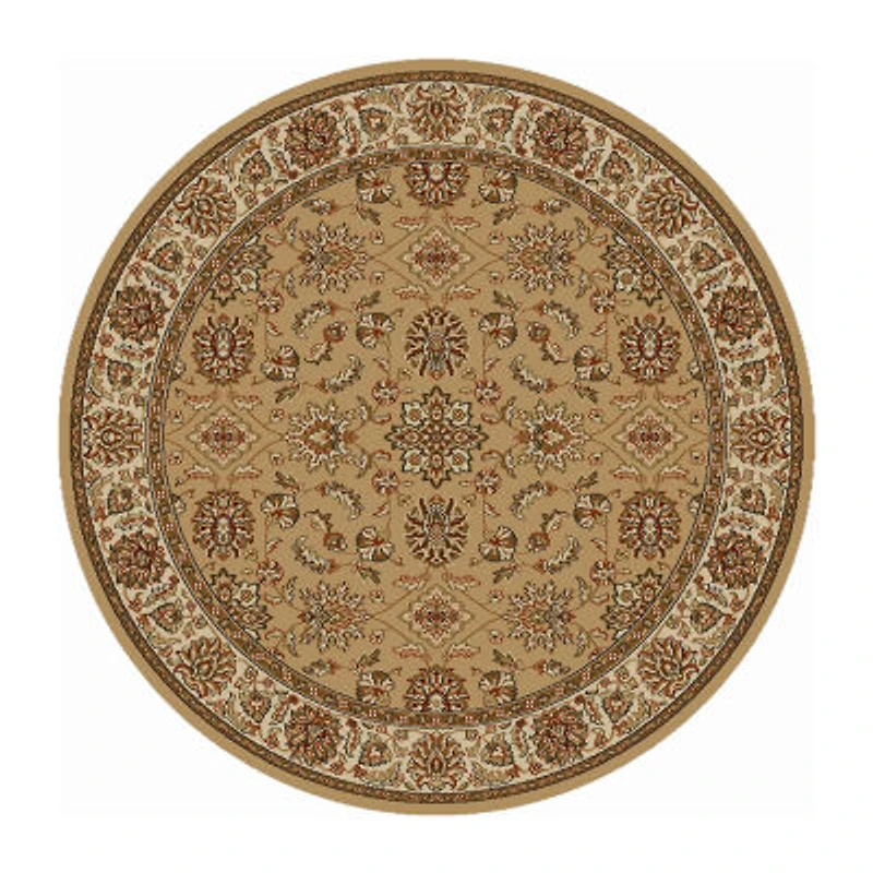Como Kashan Traditional Oriental Indoor Round Area Rug