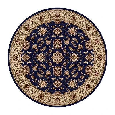 Como Kashan Traditional Oriental Indoor Round Area Rug