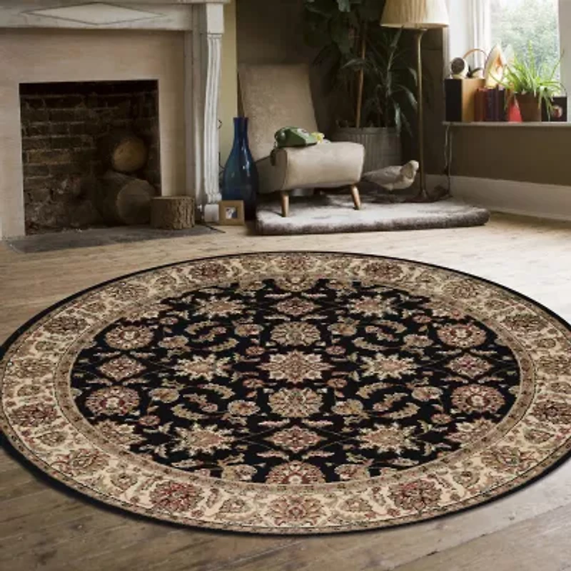 Como Kashan Traditional Oriental Indoor Round Area Rug