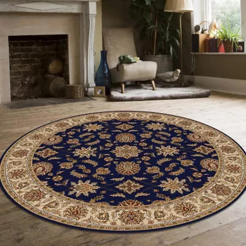 Como Kashan Traditional Oriental Indoor Round Area Rug