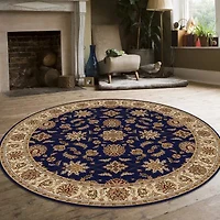 Como Kashan Traditional Oriental Indoor Round Area Rug