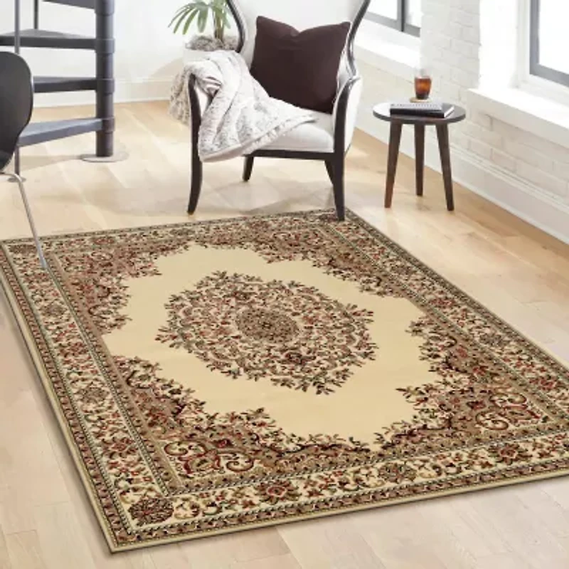 Como Medallion Traditional Oriental Indoor Rectangular Area Rug
