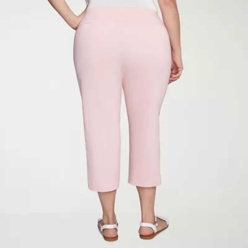 Hearts Of Palm Womens Plus Straight Mid Rise Capri Pant