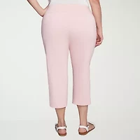 Hearts Of Palm Womens Plus Straight Mid Rise Capri Pant
