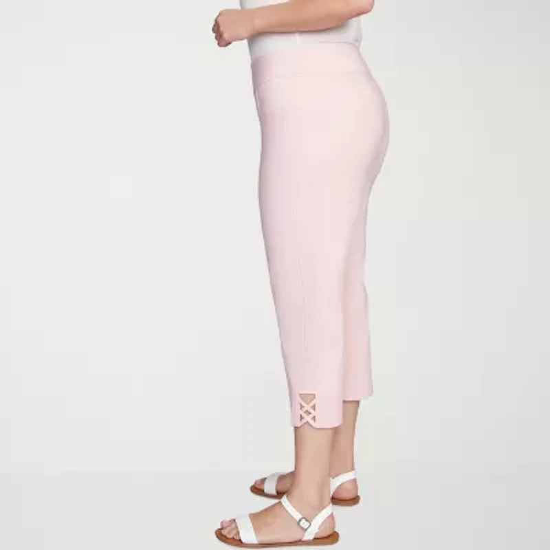 Hearts Of Palm Womens Plus Straight Mid Rise Capri Pant