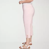 Hearts Of Palm Womens Plus Straight Mid Rise Capri Pant