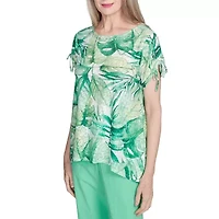 Alfred Dunner Rise And Shine Womens Crew Neck Short Sleeve T-Shirt
