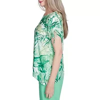 Alfred Dunner Rise And Shine Womens Crew Neck Short Sleeve T-Shirt