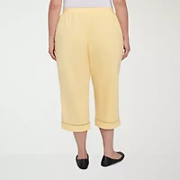 Alfred Dunner Rise And Shine Womens Straight Plus Capri Pant