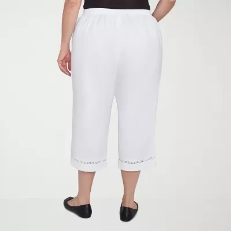 Alfred Dunner Rise And Shine Womens Plus Straight Capri Pant