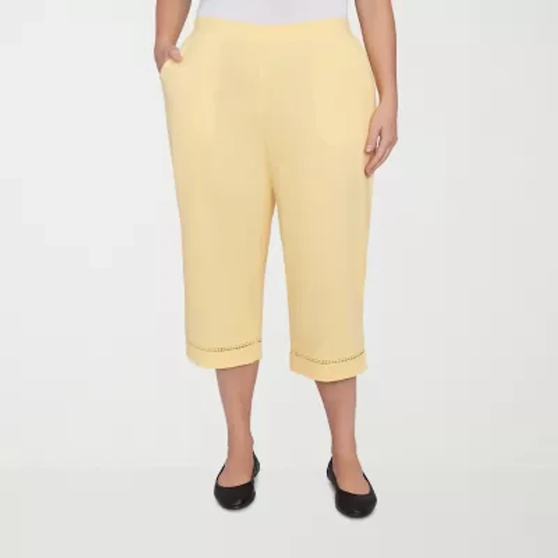 Alfred Dunner Rise And Shine Womens Straight Plus Capri Pant
