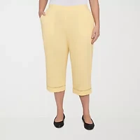 Alfred Dunner Rise And Shine Womens Straight Plus Capri Pant