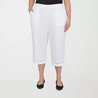 Alfred Dunner Rise And Shine Womens Plus Straight Capri Pant