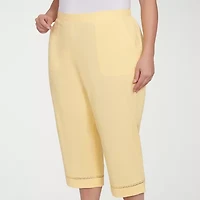 Alfred Dunner Rise And Shine Womens Straight Plus Capri Pant