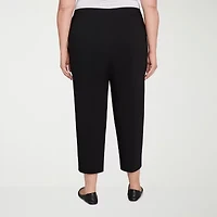 Alfred Dunner Natural Instinct Womens Stretch Fabric Straight Mid Rise Fit Plus Ankle Pant