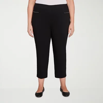 Alfred Dunner-Plus Natural Instinct Womens Mid Rise Stretch Fabric Straight Fit Ankle Pant