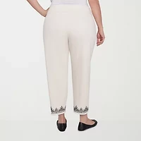 Alfred Dunner Natural Instinct Womens Stretch Fabric Straight Mid Rise Plus Ankle Pant
