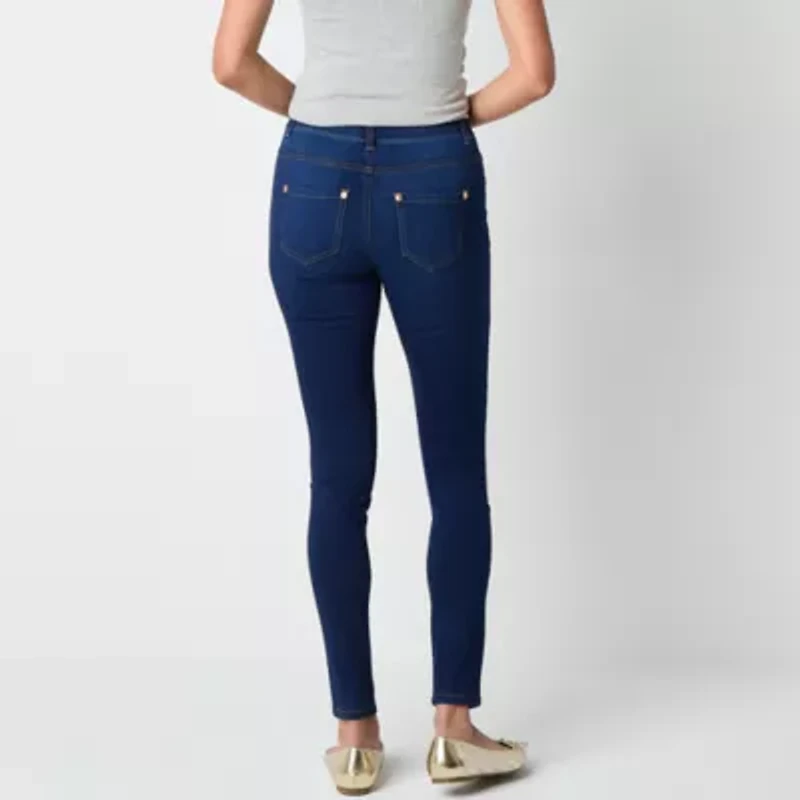 Mixit Wide Waistband Jegging Womens Mid Rise Knit 30 1/2" Full Length Leggings