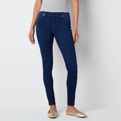 Mixit Wide Waistband Jegging Womens Mid Rise Knit 30 1/2" Full Length Leggings