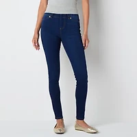 Mixit Wide Waistband Jegging Womens Mid Rise Knit 30 1/2" Full Length Leggings