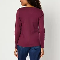 St. John's Bay Womens Crew Neck Long Sleeve T-Shirt