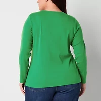 St. John's Bay Womens Crew Neck Long Sleeve T-Shirt