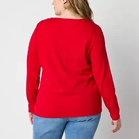 St. John's Bay Womens Crew Neck Long Sleeve T-Shirt