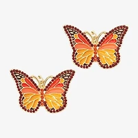 Bijoux Bar Gold Tone Womens Butterfly Drop Earrings